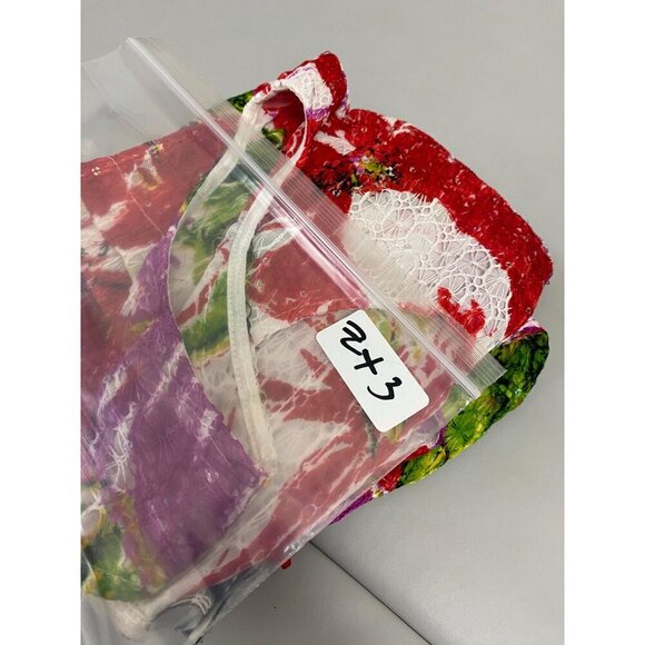 Joseph Ribkoff Floral Top Blazer Set size 12 Lace Lightweight Red Green Full Zip - Picture 6 of 16